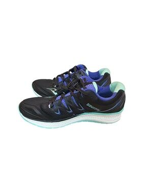Saucony Triumph ISO Womens 9 Running Shoes Black Blue EVERUN Athletic Sneaker